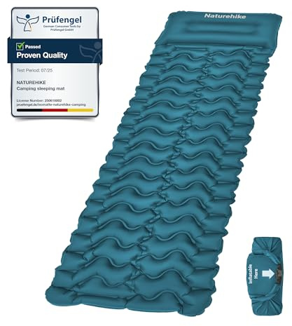 Naturehike Ultraleichte Aufblasbare isomatte - Isomatte Leicht Einzelne Schlafmatten Luftkissen Outdoor Kompakt und Feuchtigkeitsfest für Backpacking, Camping, Einstiegslevel (Dunkelblau - Einzel)