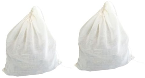 OUNONA Lot De 2 Filtrants en Maille pour Légumes De Courses Filtrants pour Fruits Noix Lait pour Jus Grand Fourre-Tout À Cordon Lavable Réutilisable