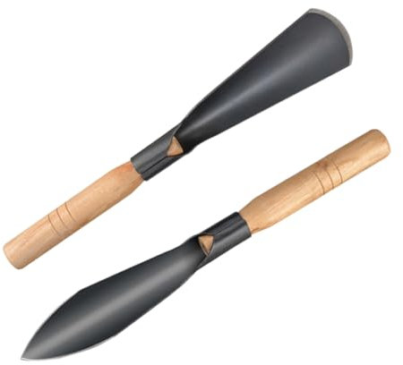 JOINPAYA 2pezzi Cazzuola Da Manico in Legno Attrezzi Per Piantagione Per Giardinaggio Vanghe Ergonomiche Per Semina e Dissodamento Del Terreno