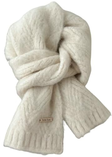 Bagkeak Wool Blend Solid Color Knitted Scarf for Women Warm Shoulder Wrap Versatile Layering Accessory for Fall, Winter
