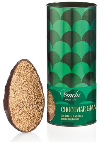 Venchi - Uovo di Cioccolato Chocoviar Gianduia, 330 Gr, con Nocciola Piemonte IGP, Senza Glutine, con Sorpresa, Collezione Pasqua Venchi, Idea Regalo