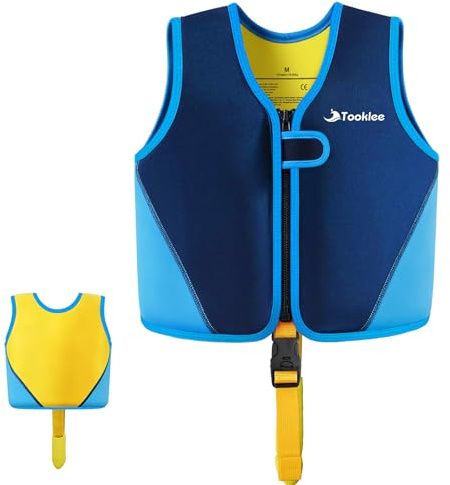 Tooklee Giubbotto da Nuoto per Bambini – Sistema di Galleggiamento Regolabile a 8 Pannelli, Testato TÜV e sicuro – Comfort in Neoprene Morbido, Struttura Resistente