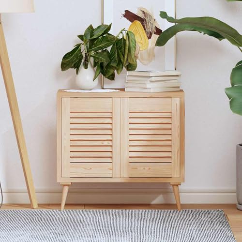 Ordellia Portes d'armoire à persiennes en bois de pin massif 39,5x29,5 cm pour rénovation meuble cuisine et rangement avec éléments de quincaillerie inclus