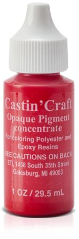 Environmental Technology Castin'Craft Opaque Pigment - Red (1 oz Kit) Polyester Casting Resin & Clear Epoxy Liquid Tints & Dye Art Supplies Artists, Artisans & Hobbyists, 1 Fl Oz (Pack of 1) (46302)