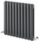 Edworth Horizontal Radiator | Curved Vertical Panel Double Column | Central Heating | Living Room Hallway Bathroom Kitchen Radiator | 600 x 622 | Anthracite