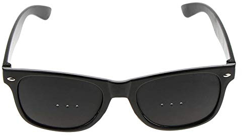 Suneast Rasterbrille Pinhole Glasses Schwarz Lochbrille Gitterbrille mit Faltbaren Bügeln für Augentraining zur Entspannung - Form 3