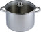 aro Pentola multiuso con coperchio in vetro, acciaio inox 18/8, Ø 24 cm, 9 L, adatta per induzione, argento