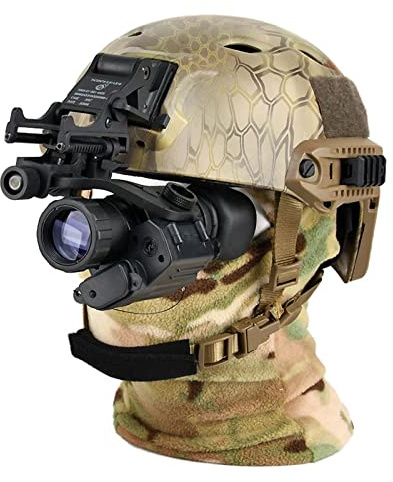 ANIUXIAOGE Monocular Night Vision Scope Military Grade Digital Night Vision Goggle PVS-14 Device Head-Mounted IR Night Vision Telescope for Hunting, Clear,White,Black