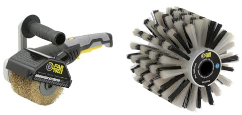 Fartools REX 120 Schleifmaschine für Außenrenovierungen, 1300 W, Schwarz, Norme & 110889 Bürste aus Kunststoff für Renovierer