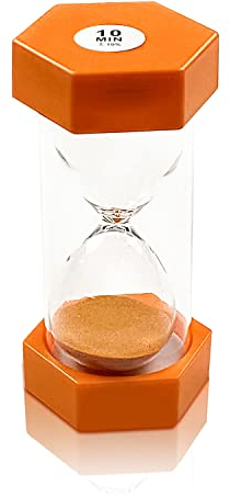 Sanduhr, Kinderuhr, dekorative Sanduhr, Timer können in Klassenzimmern, Küchen, Wohnungen, Büros und auch als dekorative Timeruhr (10 Minuten, Orange)