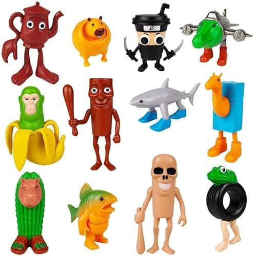12 stycken Tung Tung Sahur figur, 3D-tryckta italienska brainröda figurer, Trallalero Trallalalalalalalalala-figur, BRR Patapim figurer sats, Tung Tung Sahur samlarfigur för samling och dekoration