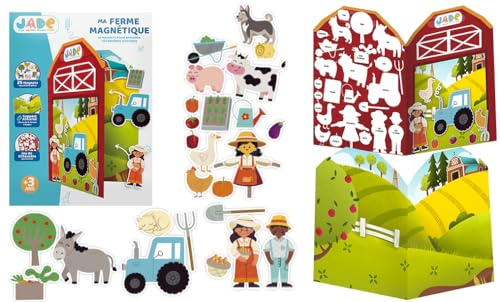 J.A.D.E - Paket med 12 magnetiska böcker - fast tema - pedagogiskt spel - 030643PA - - Resor - Spel för barn - Flyttbara miniatyrer - utan skärm - Gåva - Fransk design - Från 3 år