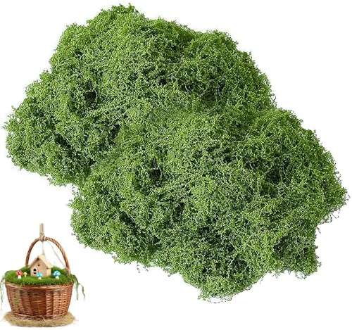 shweehon 100g Fake Moss, Moss for Wreath Making, Artificial Moss for Indoor Plant Pots, Faux Moss, for Lawn Green Plant Aquarium Landscaping(Dark Green)