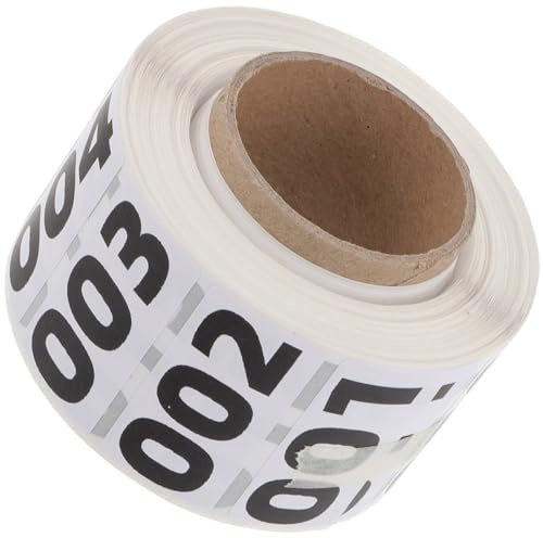 HINTRMENT Pegatinas Numeradas Redondas Adhesivas 40x20mm, 1000 Unidades para Organización de Almacén, Etiquetas de Inventario Número Consecutivo para Material de Oficina y Almacenamiento