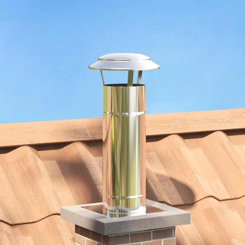 Copertura antipioggia per camino in acciaio inox lucidato, 25 x 25 x 20 cm, copertura per camino impermeabile per stufa a legna, stufa svedese e braciere, protezione leggera per terrazza e giardino