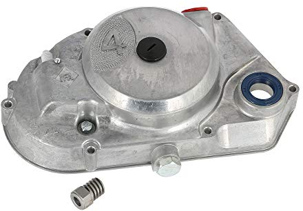 Kupplungsdeckel SIMSON 4-Gang, natur - vormontiert (DZM-Antrieb, Schraubenritzel, Verschlussschrauben, Wellendichtringe) - f. Motor-Typen M500 / M700