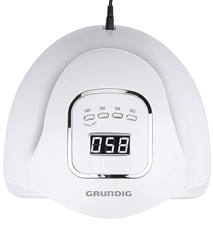 Grundig Nageltrockner – 230 V – 45 LED – Nageltrockner für Gel-Nagellack – Digitalanzeige – 4 Positionen, Weiß
