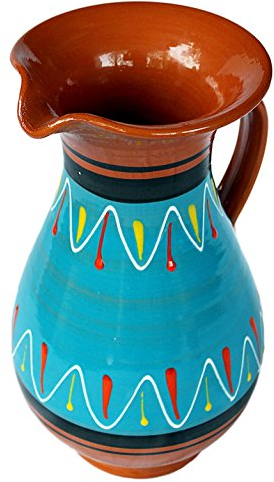 Terracotta blu, 2 quart Pitcher – dipinto a mano dalla Spagna
