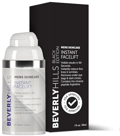 Beverly Hills Mens Instant Facelift and Eye Serum Treatment for Dark Circles, Puffy Eyes, and Wrinkles