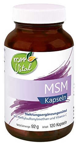 KOPP Vital® MSM | Kapseln - vegan | 92 g | 1 x 120 Kapseln | mit Vitamin C | Organisch gebundener Schwefel | Glutenfrei | Laktosefrei | Apothekenqualität