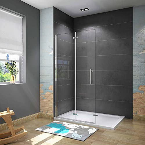 AICA paroi de douche pliante 115x185cm en 6mm verre anticalcaire paroi pivotante et pliante