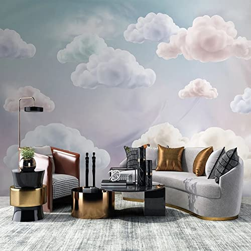 Mural personalizado Papel tapiz 3D Fantasía moderna Nubes de colores Pintura de pared Fondo de dormitorio infantil Decoración de pared, 400 cm x 280 cm (157,5 por 110,2 pulgadas)