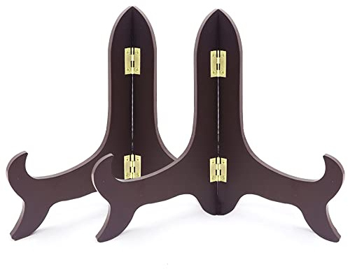 Yitexin 2 Soportes para Platos de Madera Decorativos, Expositores para Decoración del Hogar, Marcos de Fotos, Caballetes, Obras de Arte (20 cm)