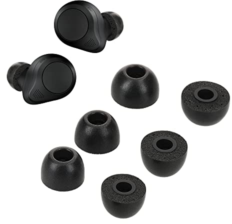 kwmobile Almohadillas Repuesto Compatibles con Jabra Elite 85t - Set de 6X Puntas Auriculares - Negro