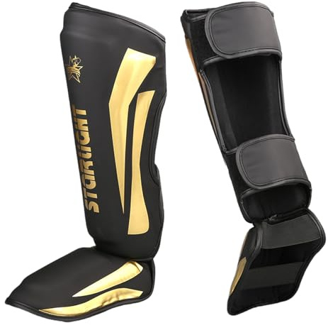 Piedi Protezione Shin Guard,Parastinchi Karate,Paratibia Kick Boxing,Paratibie Muay Thai,Leggere E Resistenti,Facile Da Indossare,Per Allenamento Sparring,Pelle,Arti Marziali Boxe Karatè