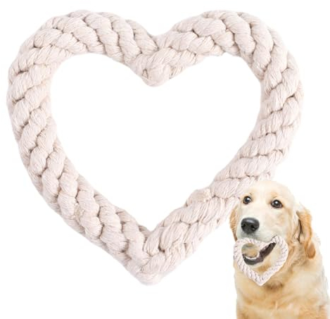 usefulbeauty Seilspielzeug für Hunde, Hundeseil-Kauspielzeug,Kauspielzeug für Hunde - Herzförmiges Seil-Kauspielzeug für Hunde zum Valentinstag, Spielzeug für Haustiere, Welpen-Wurfspielzeug zum