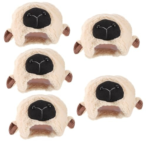 ibasenice 5stücke Plüsch Schaf Ohr Mütze Für Erwachsene Lustige Tiermütze Für Cosplay Und Partys Leicht Und Bequem Kostüm Accessoire Für Halloween Weihnachten Und Geburtstagsfeiern
