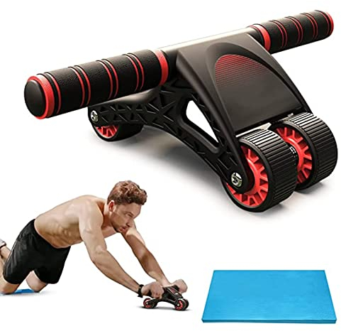 UsmAsk Automatisches Rebound-Bauchrad-Set – Bauchroller-Trainingsgerät, Bauchmuskeltrainingsgerät für Bauch- und Rumpfkrafttraining, Bauchroller-Gerät mit Knieschoner-Zubehör für Männer und Frauen