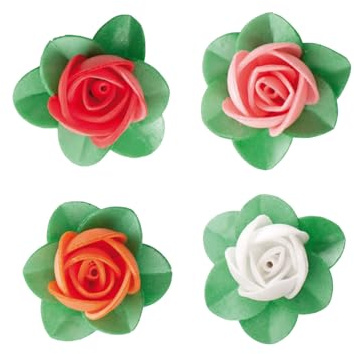 Dekora - Flores Comestibles para Decorar Tartas - Decoración para Tartas y Pasteles - Flores de Oblea Sin Sabor en 4 Colores - Ø 4 cm - Obleas Sin Gluten, Sin Lactosa y Apta para Veganos - 100 Uds