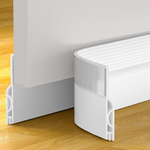 Türdichtung Zugluftstopper für Türen- Premium Türdichtung selbstklebend Energie Sparen Schnell einfach Angebracht Tür Zugluftstopper Luftzugstopper für Isolierung Schallschutz, Kälteschutz (Weiß, 1M)