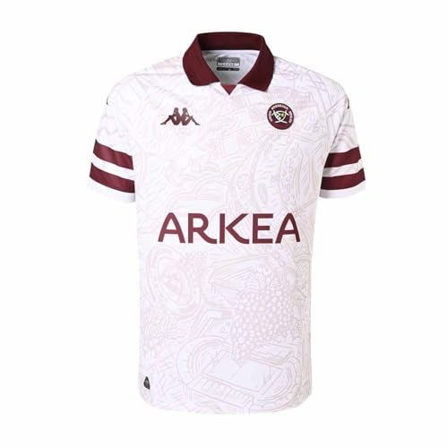 Kappa - Maillot Kombat Away UBB 24/25 pour Garçon - Blanc - Taille 6Y