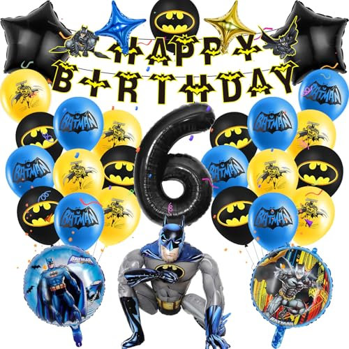 27 Stück Geburtstagsdeko Geburtstag Party Deko 6 Jahre Kindergeburtstag Set Geburtstag Banner Latex Ballons Folienballons Geeignet für Junge Mädchen Geburtstagsdeko und Mottoparty Dekorationen