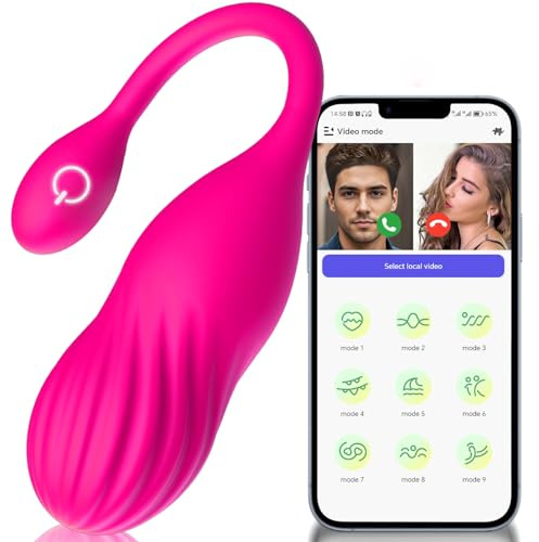 Sex Toys Oeuf Vibrant Femme à Distance avec APP Gode Vibro-masseur 9 Modes | Sex Toýs Femme Vibromasseurs Feminin à Distance Sextoyse Clitoridienne Vibromasseur, Femme Clitoridien Puissant (Rouge)