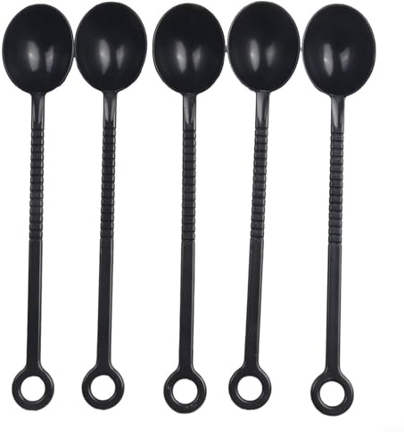 Jonikuper Cucchiaio dosatore per caffè, 10 g di polvere di frutta, lunghezza 210 mm, confezione da 5 cucchiai dosatori in plastica per tè ed espresso, compatibili con caffettiere e macchine da caffè