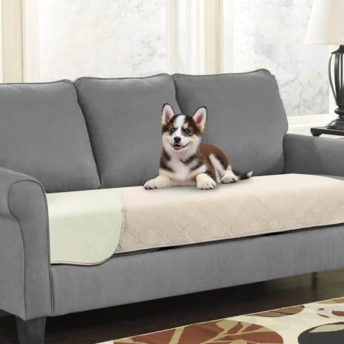 Luvore vattentät hundfilt, halkfri hundmatta hundtäcke soffa skydd sängskydd, robust kattfilt skyddsfilt tvättbar för soffa säng bil på vägen, kräm, 76 x 190 cm