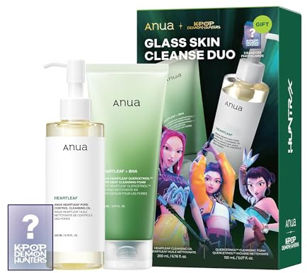 KDH ANUA GLASS SKIN CLEANSE Duo (aceite limpiador de 200 ml + espuma de quercetinol 150 ml)