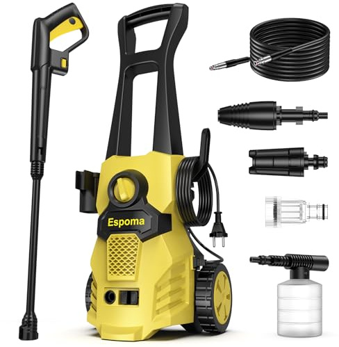 𝟕𝟎% Hidrolimpiadora de Alta Presión, 120 Bar, Caudal de 380 l/h, área de Trabajo 30 m²/h, Ideal para Hogar, Jardín y Coche –Incluye Manguera de 7m, Bomba de Aluminio, Radio de Acción 12m