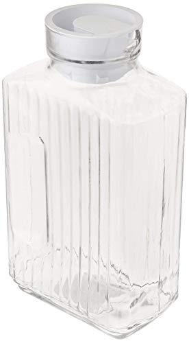 Anchor Hocking Glass Bistro Pitcher with White Stopper, 64-Ounce, Clear