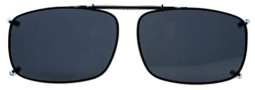 Eyekepper 58x38 MM Clip On Sunglasses with Spring Draw Bar Polarized Grey Lens