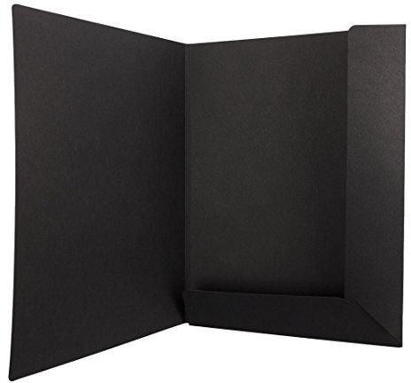Präsentationsmappe für DIN A4, Schwarz, Recyclingkarton, unbedruckt, Sammelmappe, Dokumentenmappe - 10er Pack