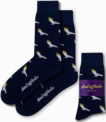 Strumpor för honom | Roliga strumpor present till henne | Happy Gift Socks Quirky nyhet present till pappa | Strumpor till mamma, Kakadu, One Size stor