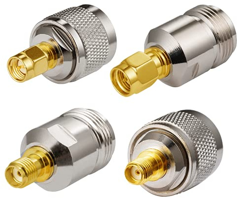 Vecys SMA-Adapter N-Typadapter SMA till N-Typadapter 4 Kit för Wi-Fi-antennkabel WLAN WLAN-Router (4 delar)