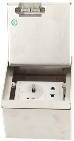 Gugxiom Potencia Empotrada, AC250V 2500W Instalación Empotrada Salida de Piso, Cubierta de Toma de Corriente de Piso Oculta para Oficina, Hotel, Escuela, Tienda 4S