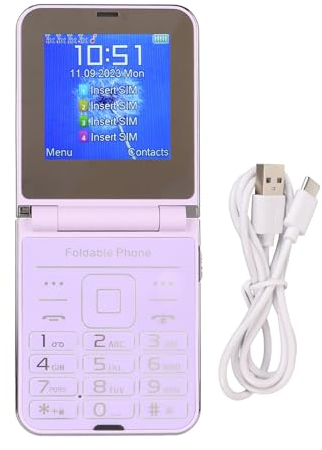 Elprico Téléphone Portable à Rabat pour Personnes âgées, Téléphone Portable 2,6 Pouces, débloqué, 2G, Gros Bouton, Son Fort, Téléphone de Base pour Personnes âgées (Purple)