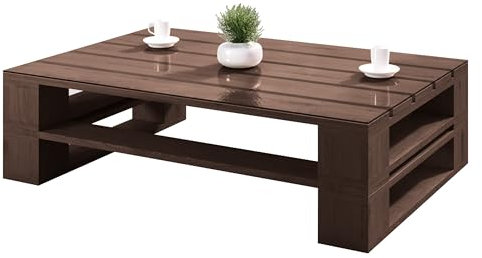 Lermowood Palettenmöbel Mp Couchtisch 100 x 60 x 40 cm Palisander | Europaletten Indoor und Outdoor Lounge Gartenmöbel Holz Gartenmöbel Set Lounge Möbel Terrasse Balkon Loft Stil Paletten