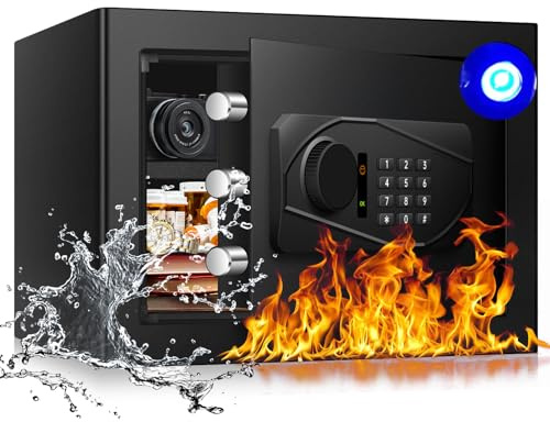 AltiKeep Security Safe with LED Light Digital Keypad,30L Home Safe Box with Fireproof Document Bag, Secure Cash, Jewelry, Other Valuables, Money Storage Box For Home, Office, Hotel, 30cm x 35cm x 25cm